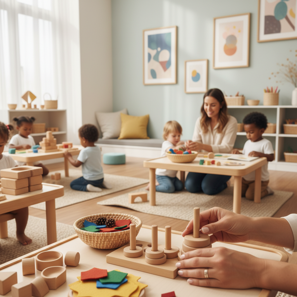 Happy children learning