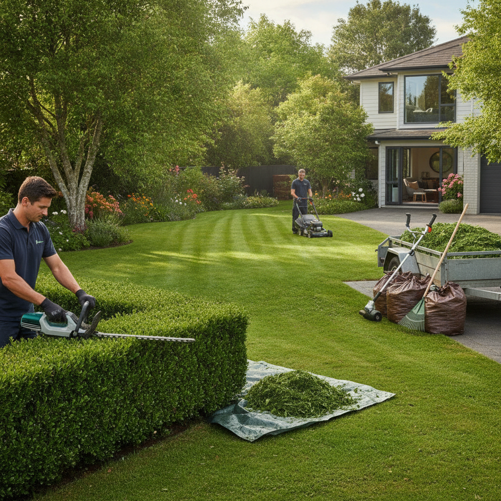 Perfectly mowed lawn